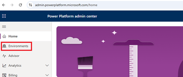 Navigating to Environments in Power Platform to connect D365 CRM to SQL Server
