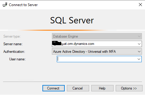 Logging into SQL Server with Azure AD to access D365 CRM