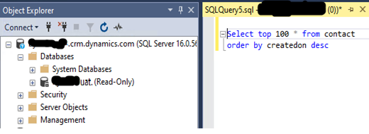 Executing SQL query on D365 CRM database in SSMS