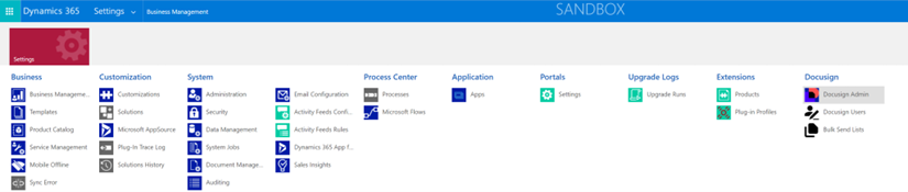 DocuSign Admin login page for Dynamics CRM connection