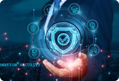 Microsoft Copilot AI enterprise security model with data lock and compliance icons