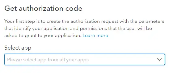QuickBooks app dropdown for authorization