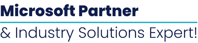 Microsoft Partner and Industry Solutions Expert badge with a horizontal blue line separator