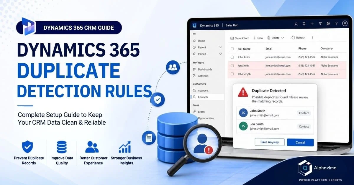 Dynamics 365 duplicate detection rules setup to prevent duplicate records and improve CRM data quality
