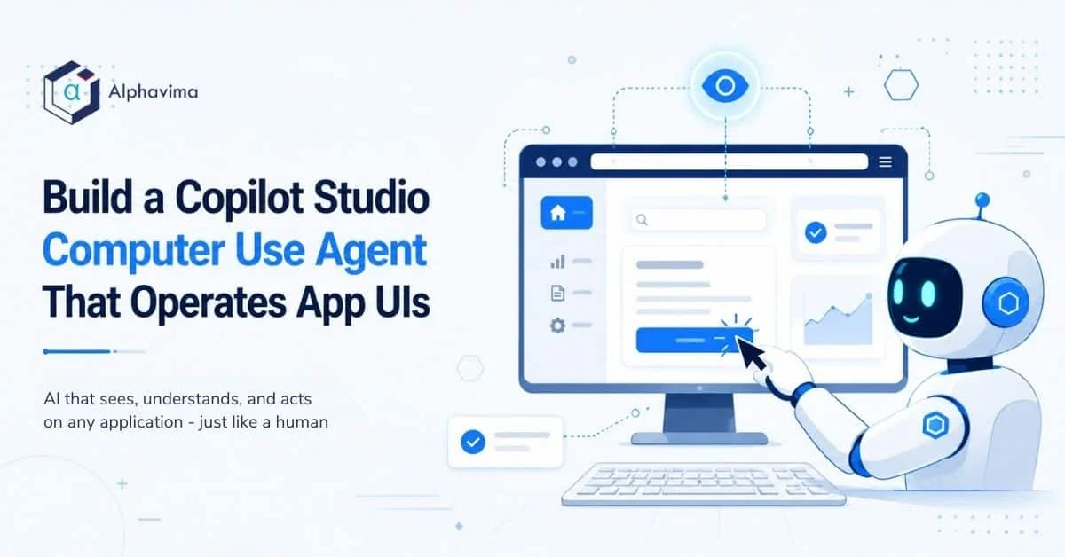 Copilot Studio computer use agent interacting with a web application interface using AI vision, browser automation, and UI-based task execution